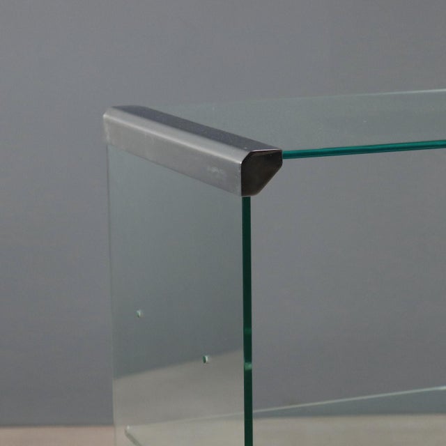 Vintage Italian Glass Brass Shelf from Gallotti & Radice, 1960s For Sale - Image 4 of 9