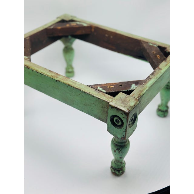 Vintage Footstool, Recovered in Brunswick Velvet For Sale In Charleston - Image 6 of 6
