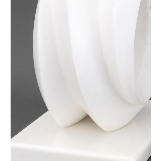 Stone Pair of Modernist Carved White Quartzite Sculptures For Sale - Image 7 of 9