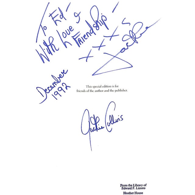 Traditional "Rock Star" 1988 Collins, Jackie (Inscribed) For Sale - Image 3 of 5