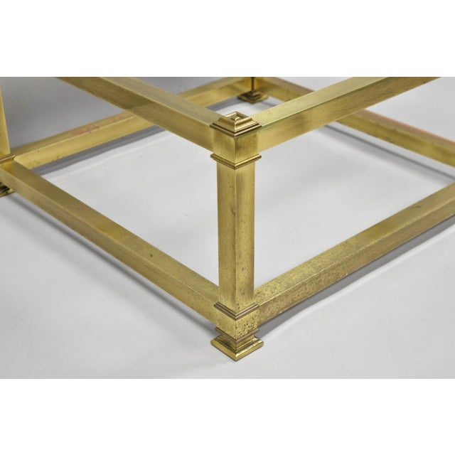 Metal Vintage Mastercraft Hollywood Regency Square Brass Coffee Table Base Only For Sale - Image 7 of 16
