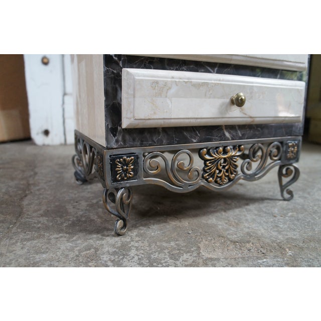 Vintage Tessellated Stone & Iron Jewelry Cabinet Commode Lingerie Semanier For Sale - Image 10 of 12