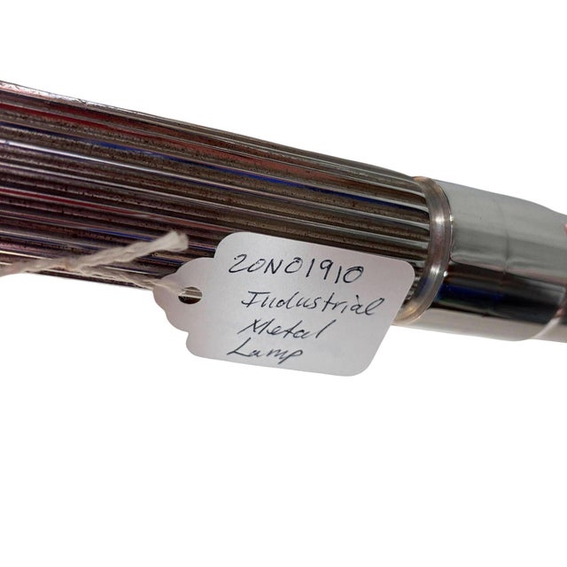 1980s Chrome Machine Age Art Deco Style Table Lamp W/ Torque Converter Base For Sale - Image 10 of 10