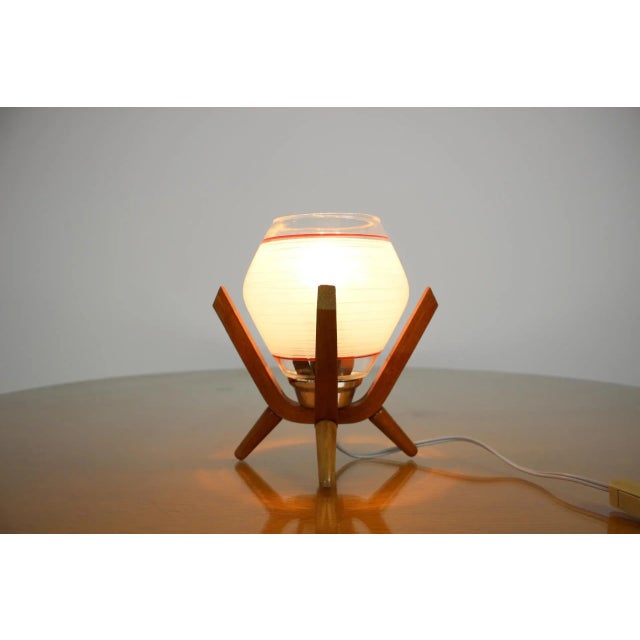 Wood Mid-Century Bedside Table Lamp, 1970s For Sale - Image 7 of 10