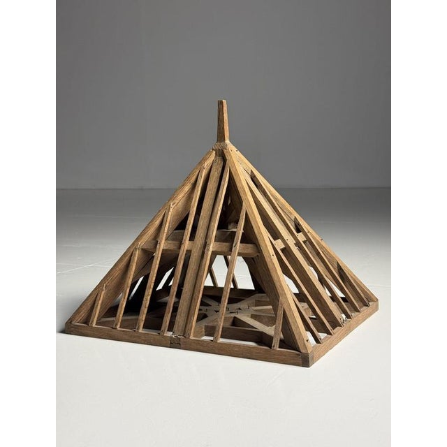 French Roof Construction Model in Oak For Sale - Image 14 of 17