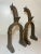 Metal Pair Antique Bronze Patinated Cast Iron Stirrup Spur Western Cowboy Andirons For Sale - Image 7 of 12