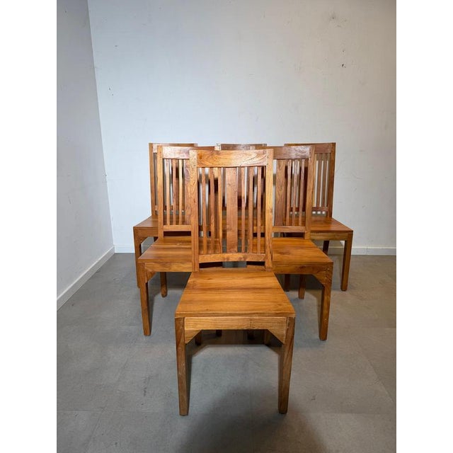 Teak Dining Chairs, Set of 6 For Sale - Image 4 of 8