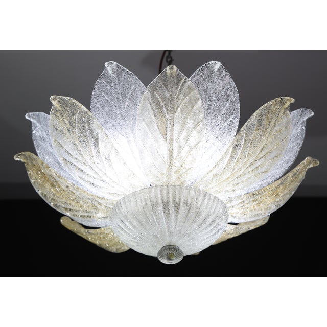 Vintage Italian Murano Glass Amber and Trasparent Ceiling Light - Set of 2 For Sale - Image 13 of 14