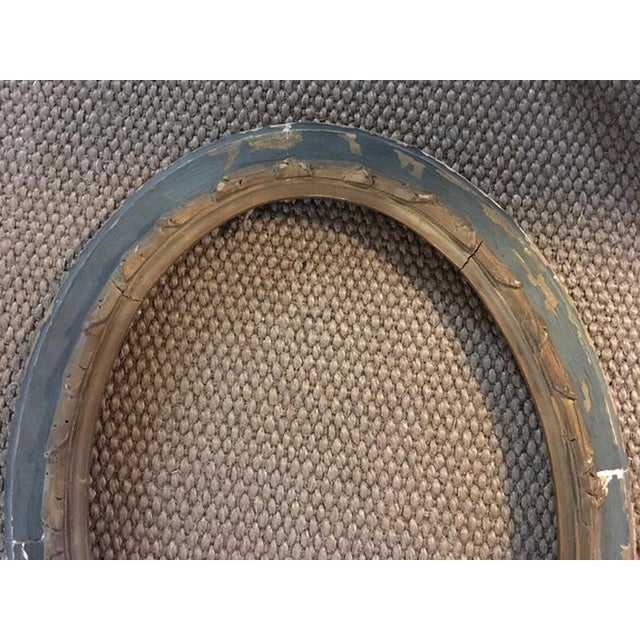 Early 19th Century Neoclassical Handmade Oval Grey and Gold Wood Frame, Italy For Sale - Image 14 of 18