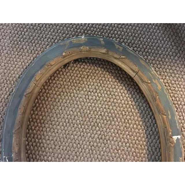 Neoclassical Oval Grey and Gold Wood Frame, Italy For Sale - Image 14 of 18