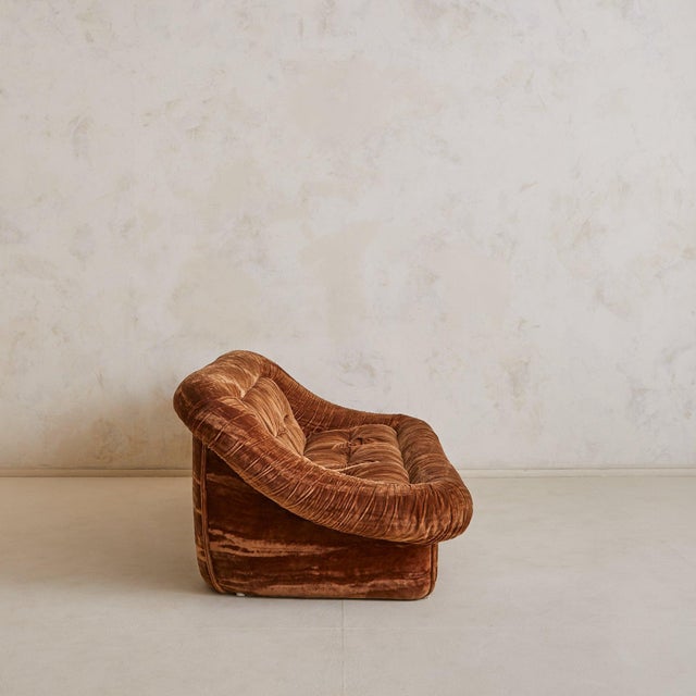 Italian Pleated Velvet Sofa in the Manner of De Pas, DUrbino & Lomazzi, 1970s For Sale - Image 14 of 18