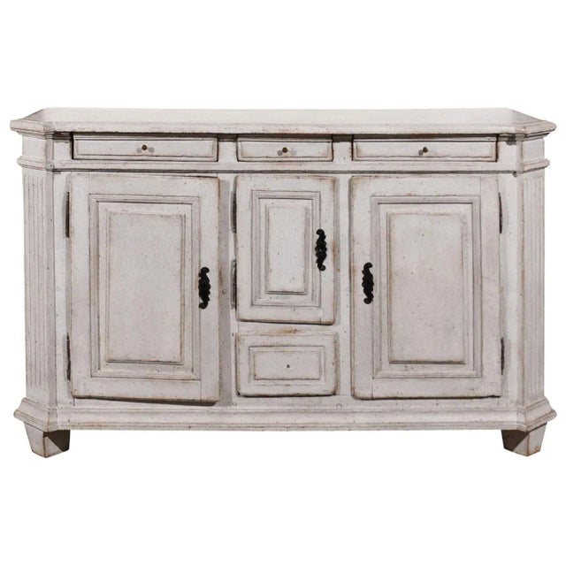 Century Late 18th Century Swedish Gustavian Painted Wood Sideboard with Fluted Pilasters For Sale - Image 12 of 12