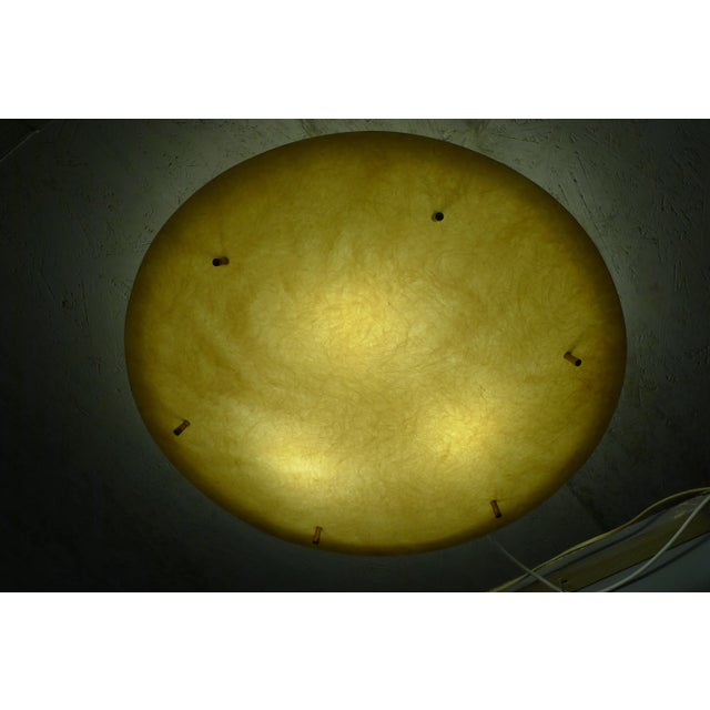 1950s Mid-Century Ceiling Lamp in Yellow Fiberglass and Brass, 1950s For Sale - Image 5 of 8