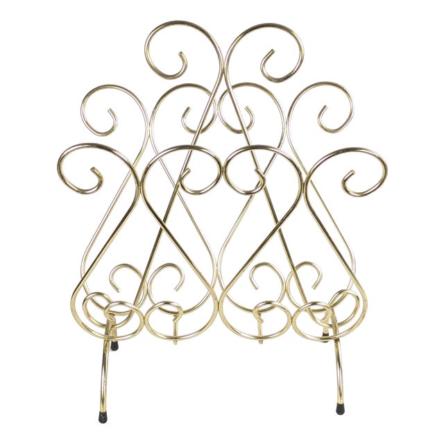 Gold Wire Magazine Rack, France, 1960 For Sale