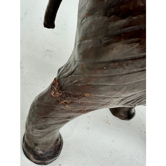 Leather Elephant Sculpture, Mid 20th Century For Sale - Image 9 of 15