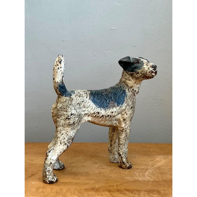 Vintage Cast Iron Jack Russell Terrier Dog Doorstop For Sale - Image 11 of 12