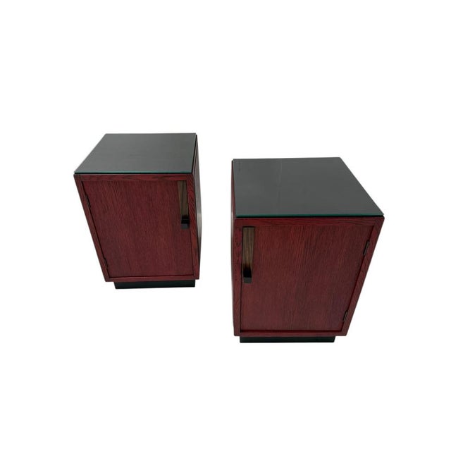 1920s Art Deco Modernist Nightstands by A.H. Jansen for L.O.V. Oosterbeek, 1920s, Set of 2 For Sale - Image 5 of 14