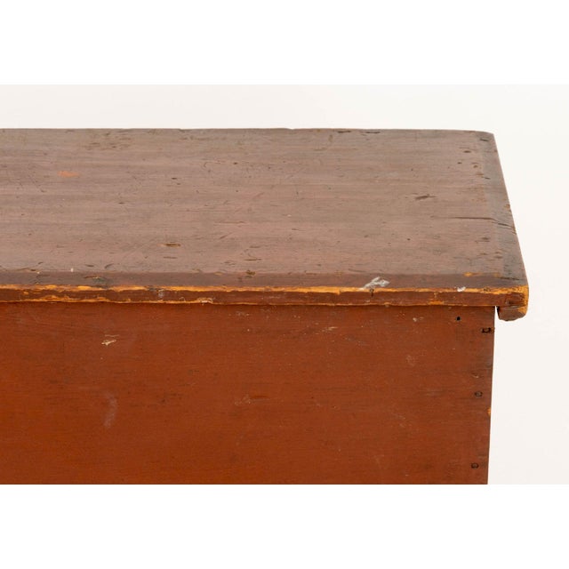 American American Red Painted Pine Blanket Chest For Sale - Image 3 of 7