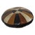 1960s Vintage Round Patchwork Cushion in Double-Sided Faux Leather, 1960s For Sale - Image 5 of 16