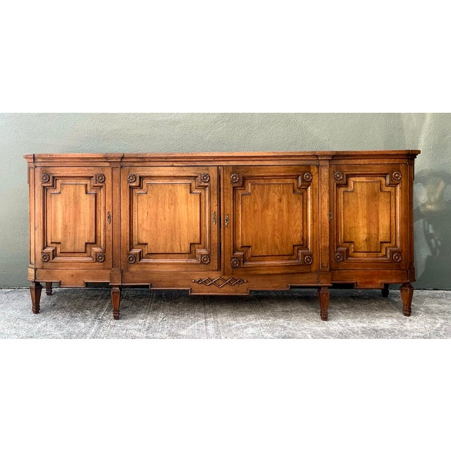 Chocolate Vintage Notched Millwork Credenza For Sale - Image 8 of 12