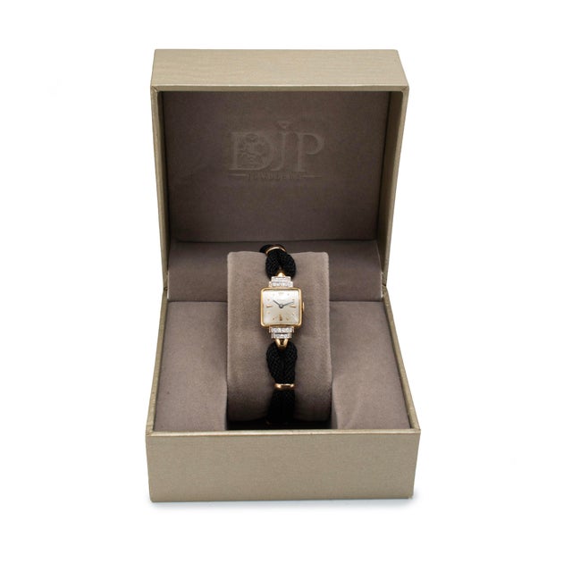 Ladies Vintage Retro Bucherer Cocktail 17mm Diamond 18k Gold Mechanical Watch For Sale - Image 10 of 11