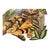 American Vintage Original Painting Tabby Cat With Plants For Sale - Image 3 of 6