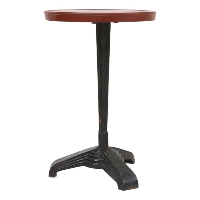 Cast Iron Bistro Table with Bakelite Top from Louis Vuitton, France, 1930s For Sale