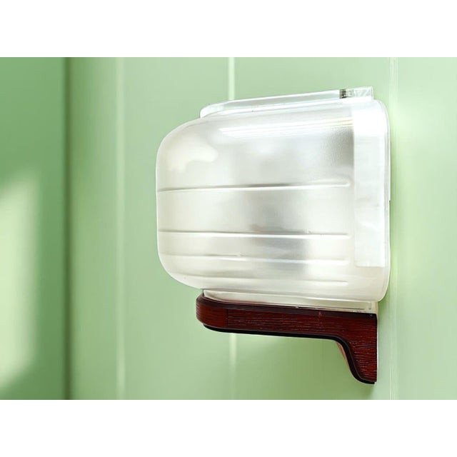 Glass and Wood Wall Light, 1990s For Sale - Image 4 of 13