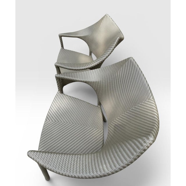2020s Janice Feldman for Janus Et Cie Amari Outdoor Low Back Lounge Chairs - Pair - Limestone Finish For Sale - Image 5 of 14