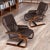 Pair of Brown Leather Scandinavian Cantilever Bentwood Sling Chairs For Sale - Image 9 of 13