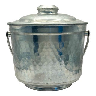 Vintage Italian Hammer Finish Ice Bucket For Sale