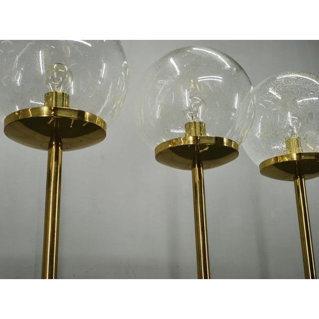 1970s Space Age Brass and Bubble Glass Floor Lamps by Kamenický Šenov 1970s, Set of 4 For Sale - Image 5 of 16