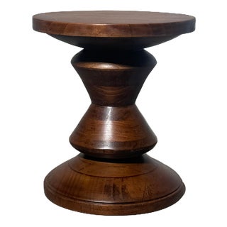 Sculptural Conical Stool in Mahogany For Sale