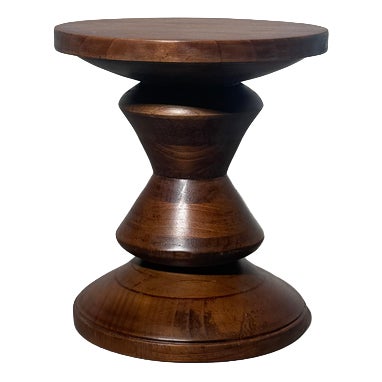 Sculptural Conical Stool in Mahogany For Sale