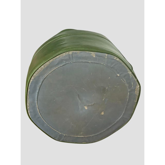 Green Vintage 1960s Midcentury Green Vinyl Foot Stool For Sale - Image 8 of 10