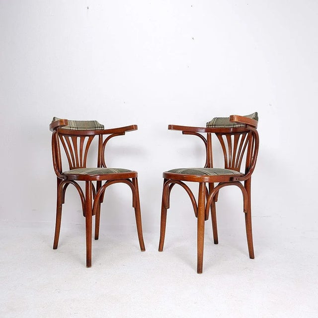 Curved Wooden Palmette Armchairs from Hilma, Belgium, Set of 2 For Sale - Image 5 of 16