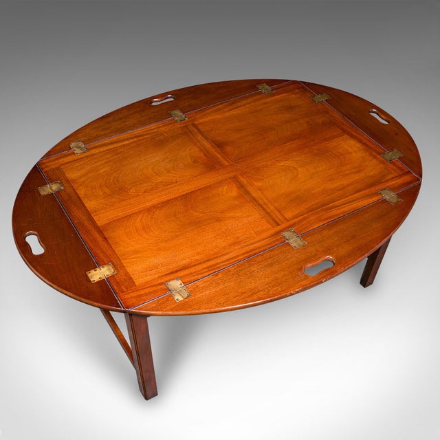 Vintage Butler's Tray Table, English, Serving Stand, Regency Revival, Art Deco For Sale - Image 10 of 12
