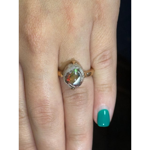 14KY Mexican Fire Opal(4.60) Ring, size 6.5 For Sale In Greensboro - Image 6 of 9