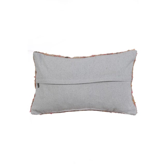 Mid-Century Modern Faded Embroidered Kilim Pillow Cover For Sale - Image 3 of 4