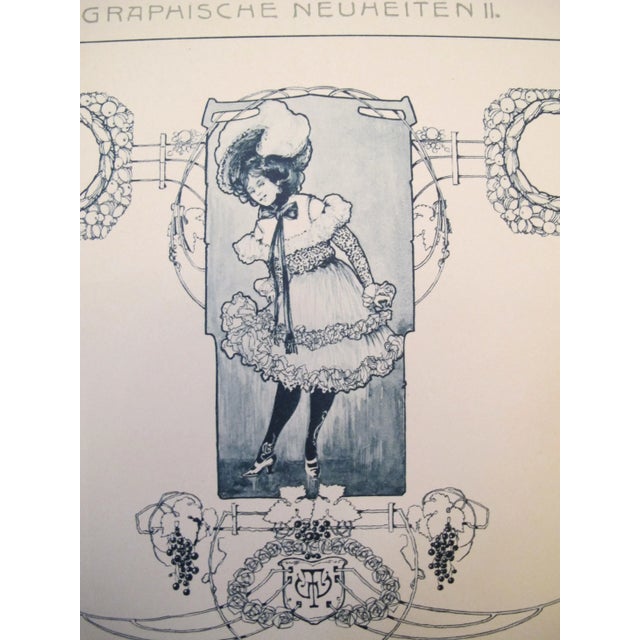 Vintage German Designer Sheets C. 1900 - A Pair For Sale - Image 5 of 6