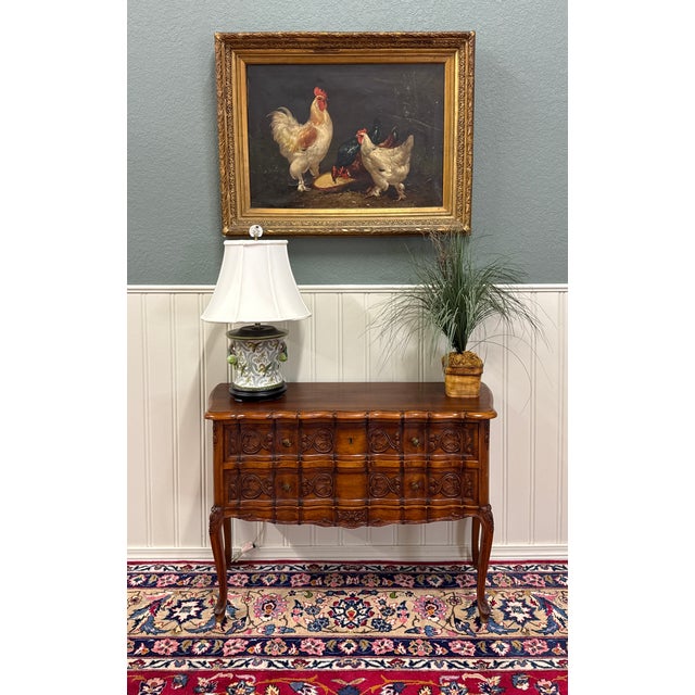 Exquisite Antique French Walnut Louis XV Style Serpentine Front Chest of Drawers or Commode ~ Early 20th Century Elegant...