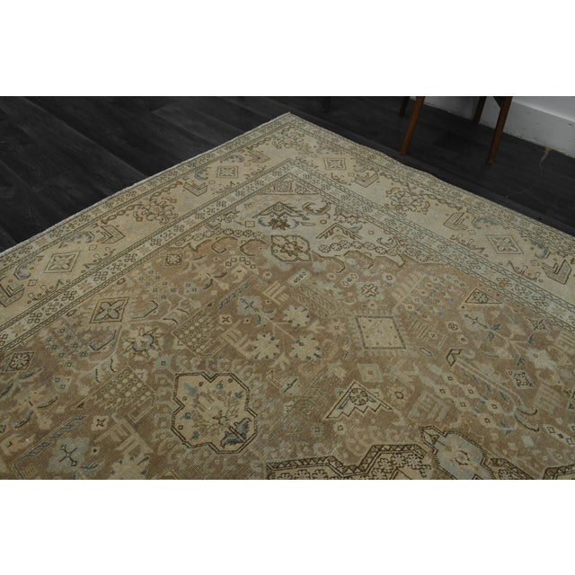 1970s Vintage Persian Handknotted Wool Brown Oversize Area Rug For Sale - Image 11 of 11