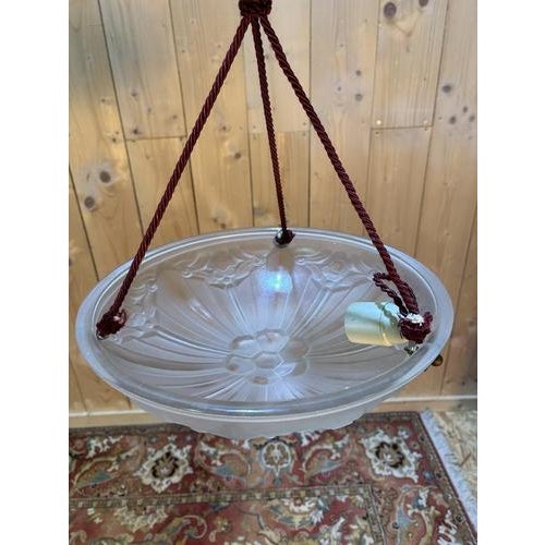 Gold Vintage Art Deco Ceiling Light in Pressed Glass from Rope, 1930 For Sale - Image 8 of 8