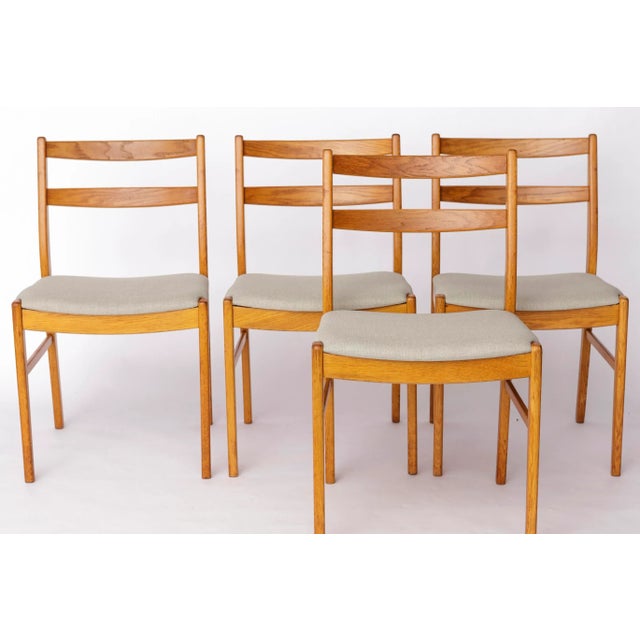 Vintage Oak Dining Chairs by Alb Johansson & Söner, 1960s, Set of 4 For Sale - Image 4 of 11