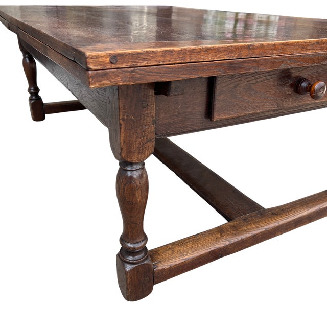 Mid 19th Century 19th Century English Oak Draw-Leaf Coffee Table For Sale - Image 5 of 11
