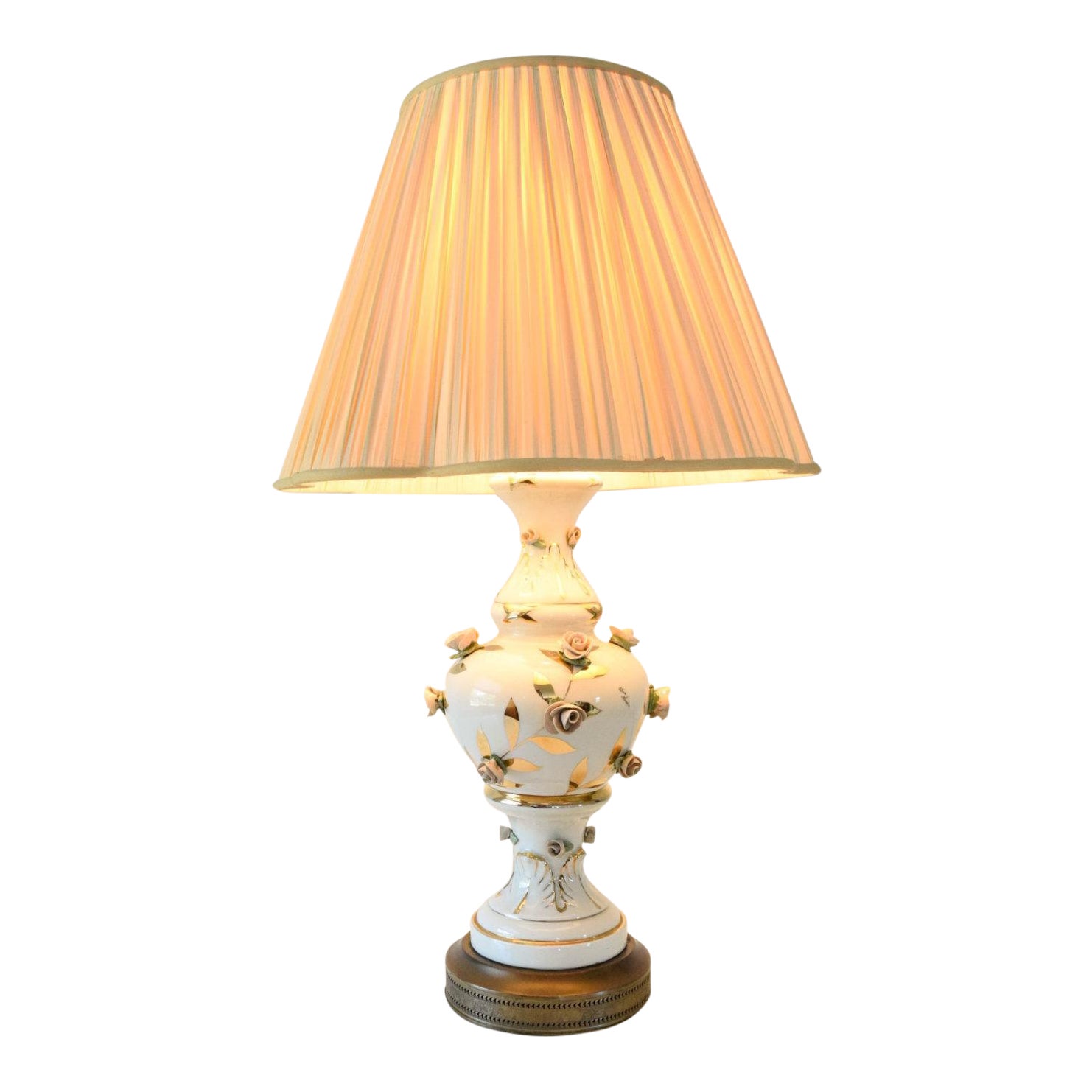 Antique Victorian Table Lamp with Rose Motif Chairish