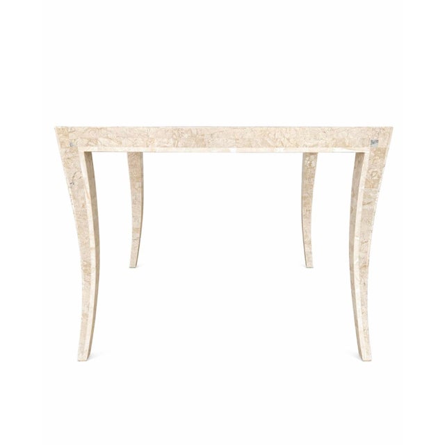 Tessellated stone game table by the luxury furniture maker Maitland-Smith. Crafted in the 1980s, this table features a...