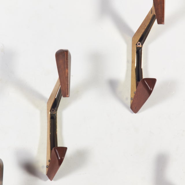 Mid-Century Modern Vintage Azucena Brass Coat Hangers, 1960s, Set of 6 For Sale - Image 3 of 12