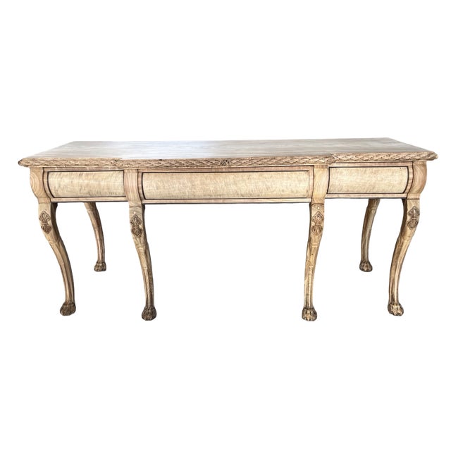English Regency Console Table in Bleached Mahogany For Sale