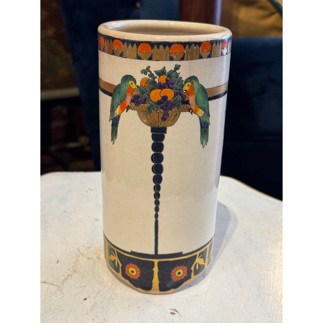 1910s Antique Art Nouveau Pottery Vase- 1916, Signed For Sale - Image 5 of 11